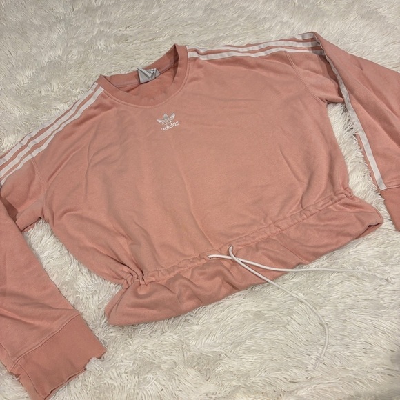 Adidas Originals Bellista Spring Summer Crewneck Sweatshirt Spirit Pink Medium - Picture 3 of 12
